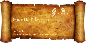 Gyurik Móric névjegykártya